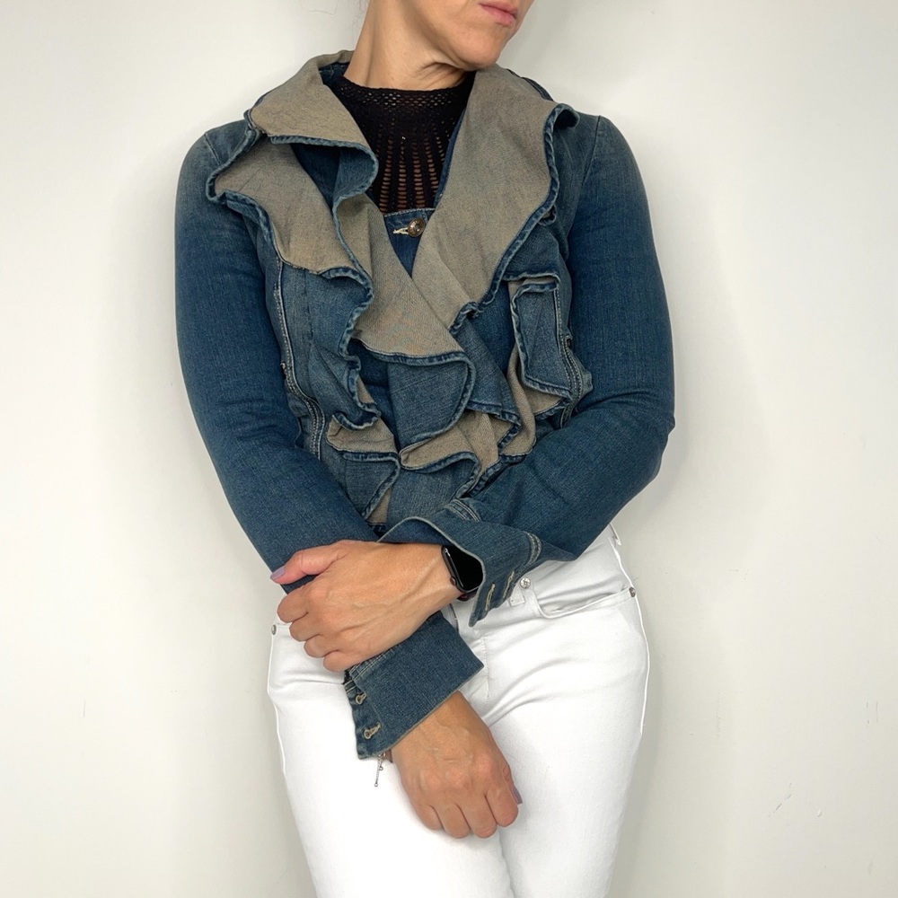 Plein Sud Vintage Ruffle Jean jacket - Picture 6 of 10